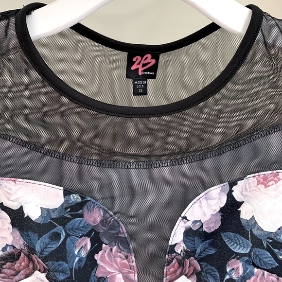 2B Bebe size XS Deep V Floral Crop Top - Picture 13 of 15